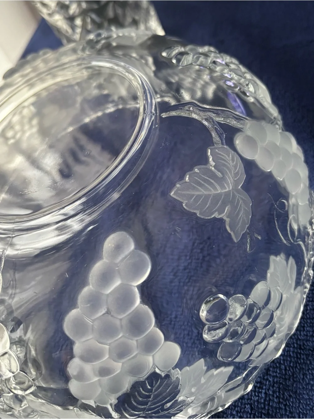 Vintage Mikasa Walther Glas Carmen Crystal Grape Serving Bowl W. Germany